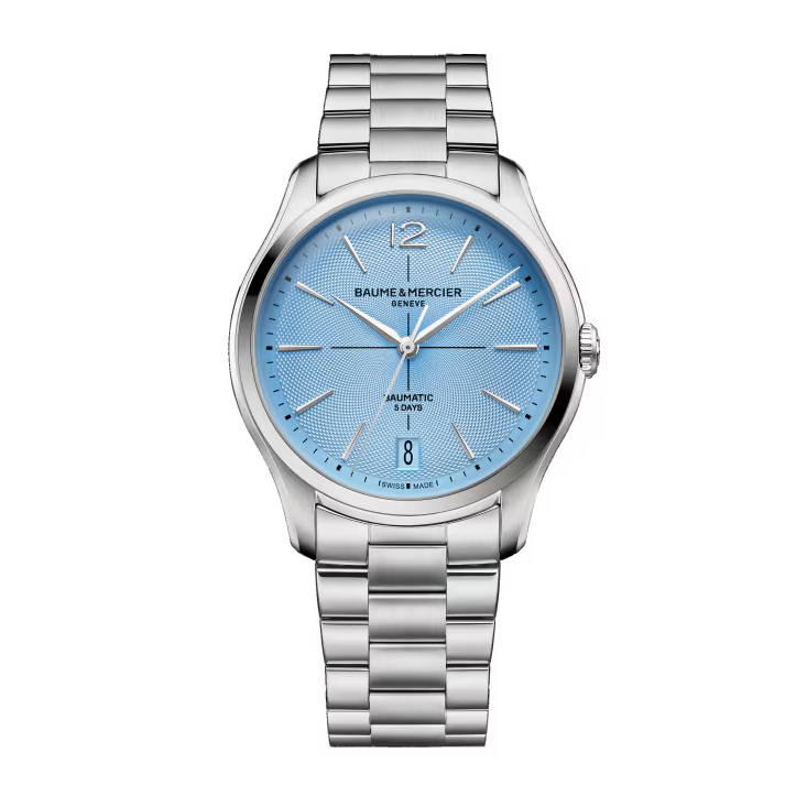 Clifton 10870 39mm Steel Case & Bezel, Exhibition Back, Automatic, Glacier Blue Dial, Steel Bracelet