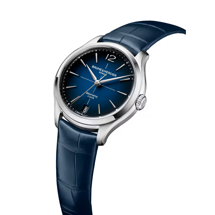 Clifton 10833 Automatic watch, Date display, 34 mm, Leather Strap
