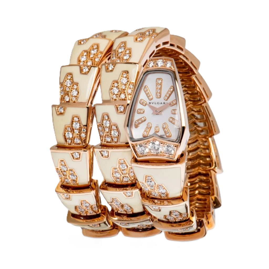 Bvlgari Serpenti 18K Rose Gold Diamond Quartz Ladies Watch