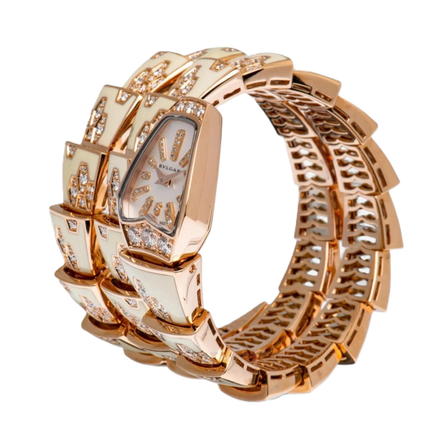 Bvlgari Serpenti 18K Rose Gold Diamond Quartz Ladies Watch