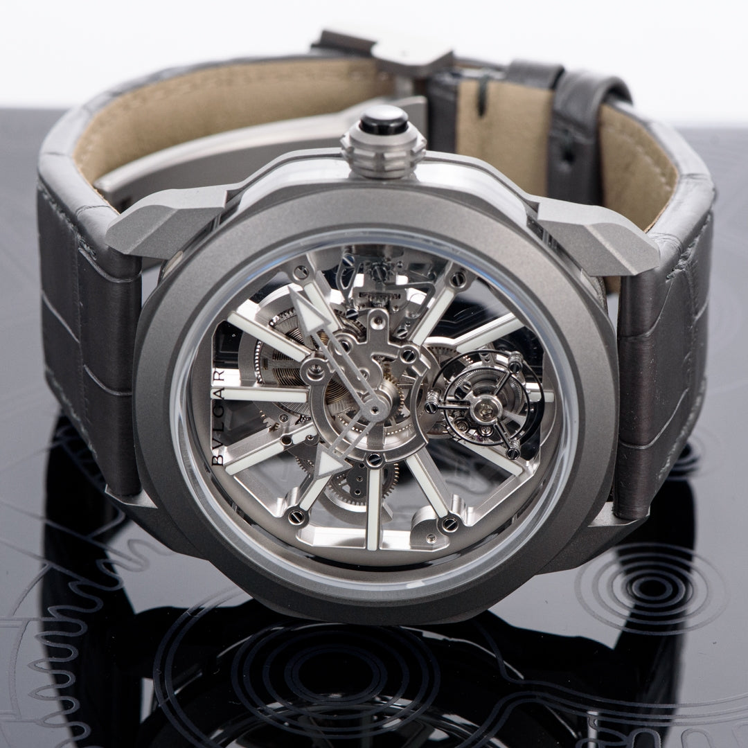 Bulgari Octo Roma Skeleton Dial, Manual Wind, Tourbillon 44mm Titanium Case