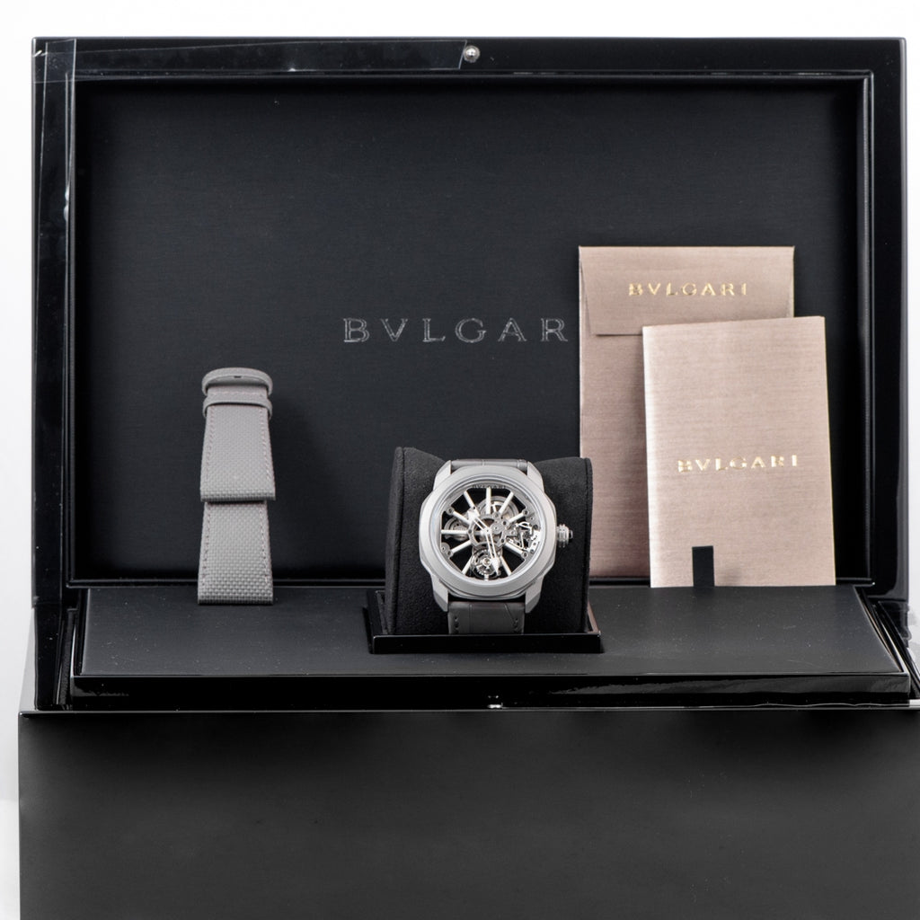 Bulgari Octo Roma Skeleton Dial, Manual Wind, Tourbillon 44mm Titanium Case