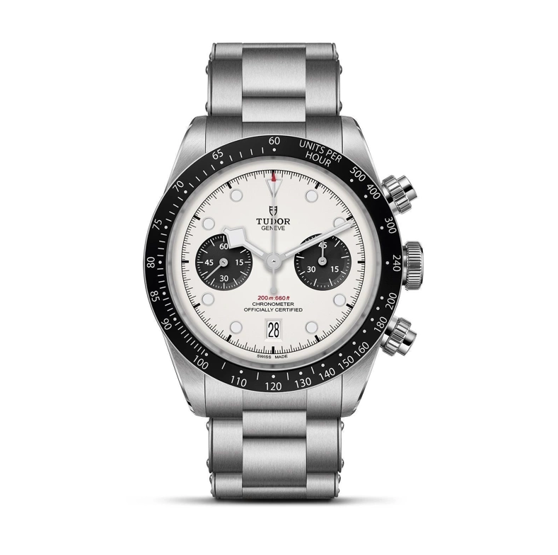 TUDOR 41mm Black Bay Chrono, White Dial, Stainless Steel Bracelet (M79360N-0012), 2023 B&P