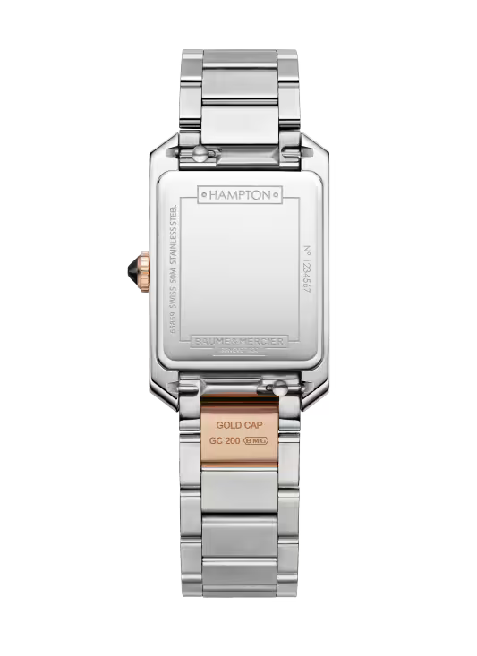 Hampton 10751, Quartz, 35 x 22 mm Steel Case, Steel & Pink Gold Capped Bracelet