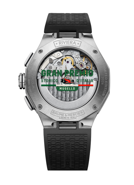 Riviera 10897 Automatic Chronograph, Date Display, 41 mm Steel Case, Rubber Strap