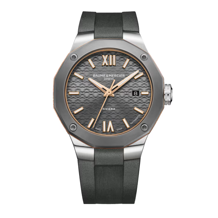 Riviera 10660 Automatic, Steel Titanium 42mm Case, Rubber Strap
