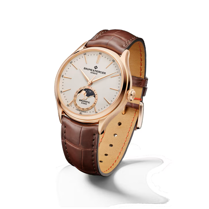 Clifton 10736 Automatic Watch, Moon Phase Date, 39 mm, Leather