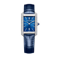 Hampton 10709 Quartz, Diamond-Set 35 x 22 mm Steel Case, Leather Strap